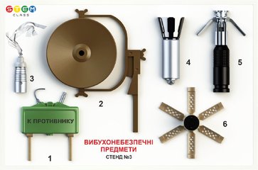 Плакат навчальний (стенд) «Вибухонебезпечні предмети» Тип 3