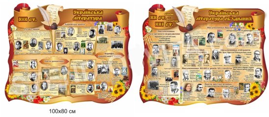 Комплект стендів для кабінету української мови та літератури №2