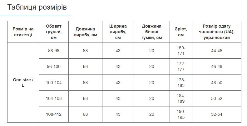 Манішка тренувальна з резинкою 68х43+20 см