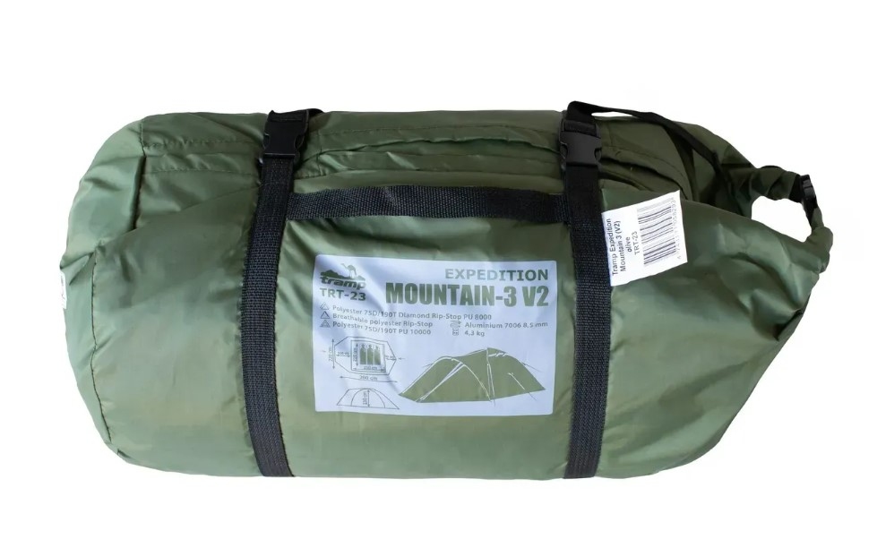 Трехместная палатка Tramp Mountain 3 (v2) green