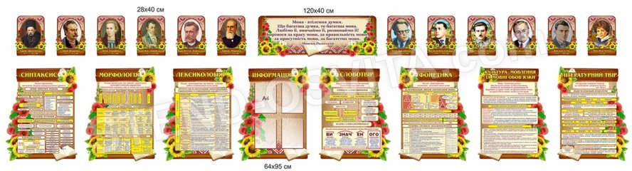 Комплект стендів для кабінету української мови та літератури №5