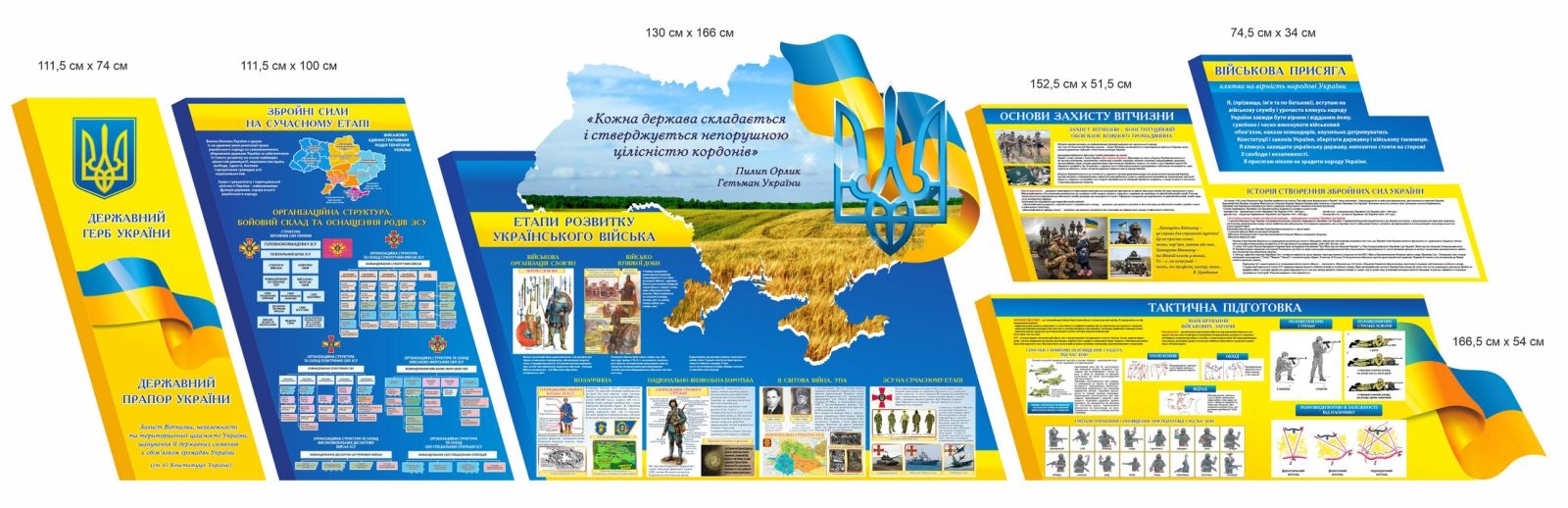 Повний комплект стендів з Захисту України 