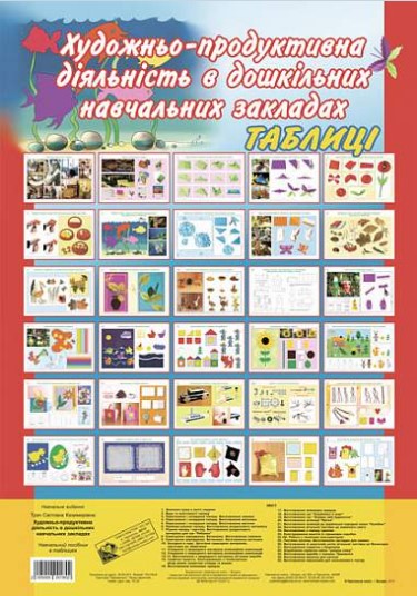 Художньо-продуктивна діяльність в дошкільних навчальних закладах. Таблиці